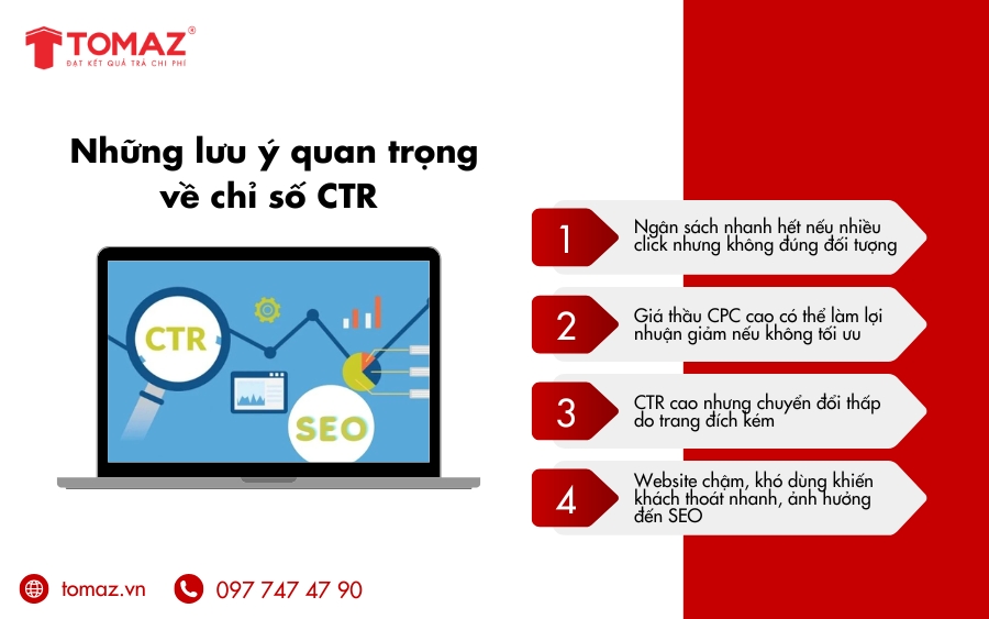 Những lưu ý quan trọng về chỉ số CTR là gì?