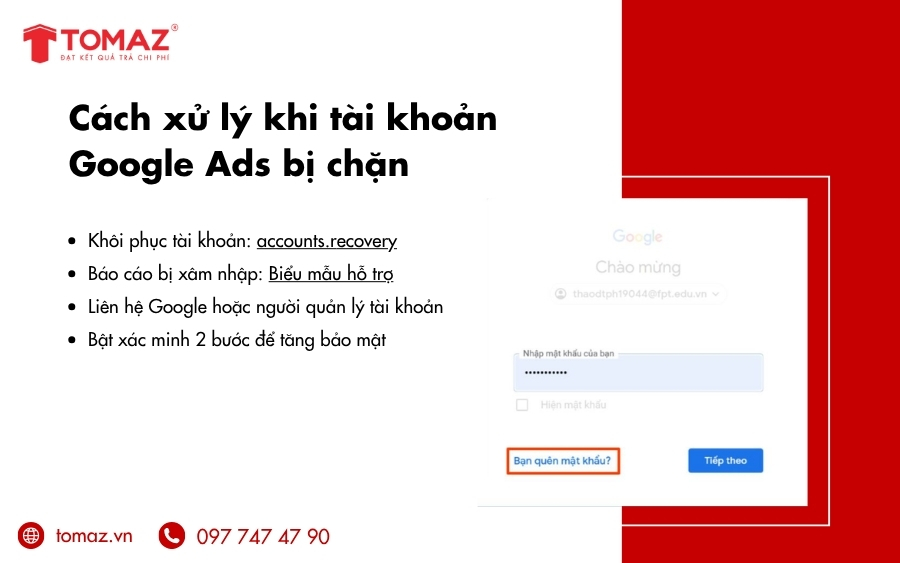 Cách xử lý các vấn đề khi đăng nhập Google Ads - Tài khoản bị chặn