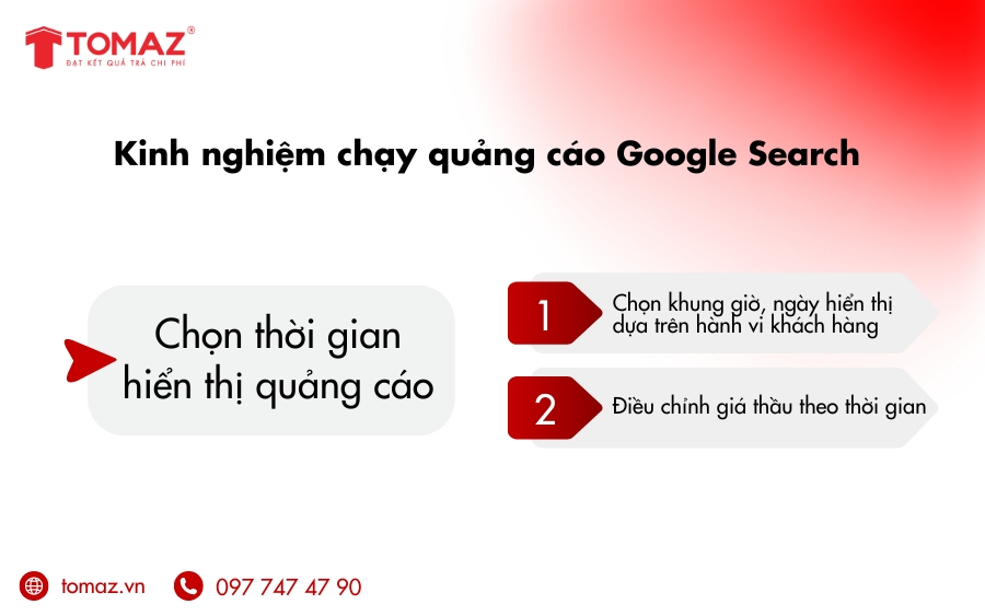 Kinh nghiệm chạy quảng cáo Google Search - Chọn thời gian hiển thị