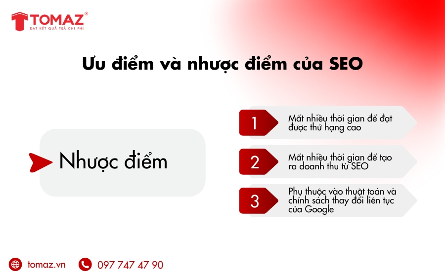 Nhược điểm của SEO