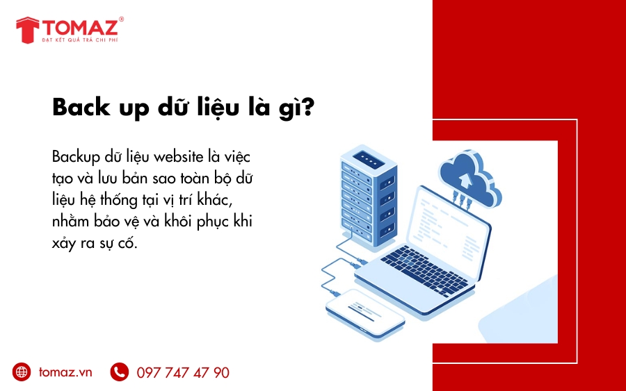 Backup dữ liệu website là sao lưu toàn bộ hệ thống ở nơi khác để khôi phục khi gặp sự cố