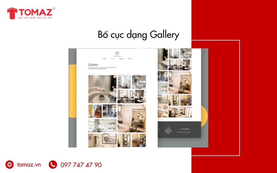 Các loại bố cục website đẹp, chuẩn SEO - Bố cục dạng Gallery