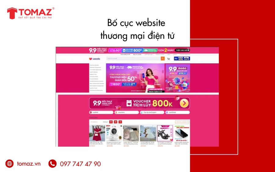 Bố cục website thương mại điện tử