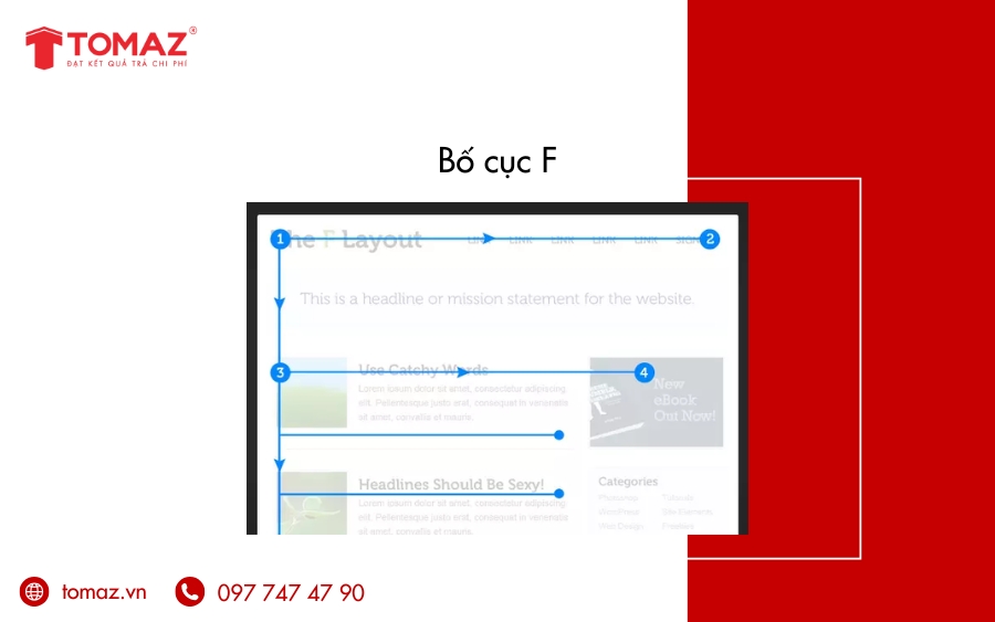 Các loại bố cục website đẹp, chuẩn SEO - Bố cục F