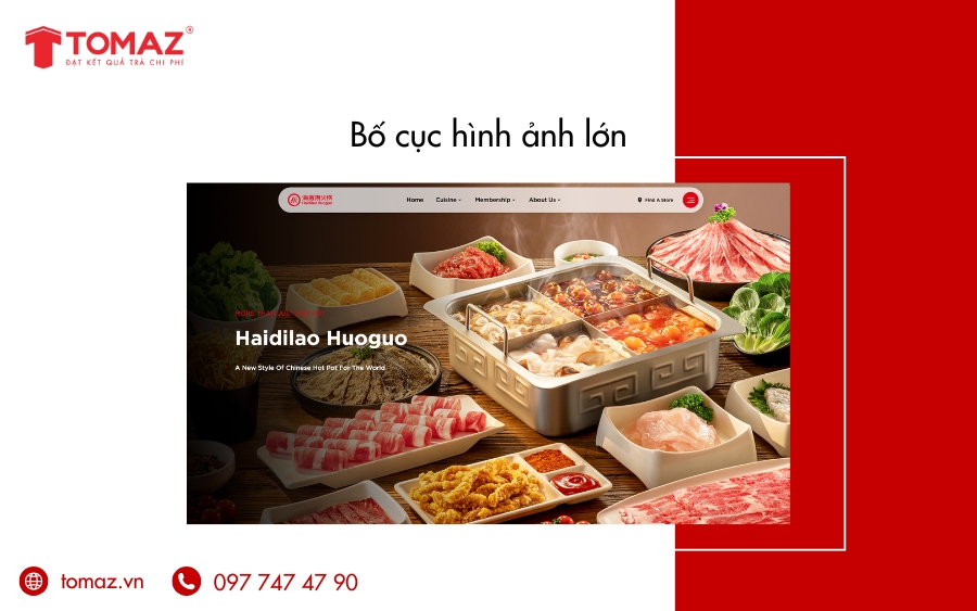 Các loại bố cục website đẹp, chuẩn SEO - Bố cục hình ảnh lớn