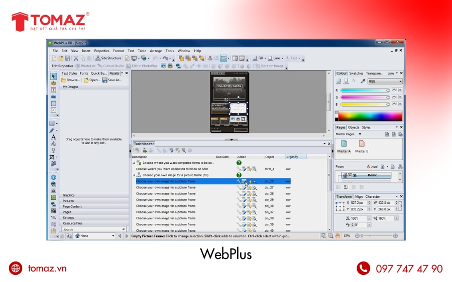 Phần mềm thiết kế web - WebPlus