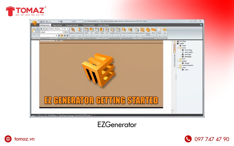 Phần mềm thiết kế web - EZGenerator