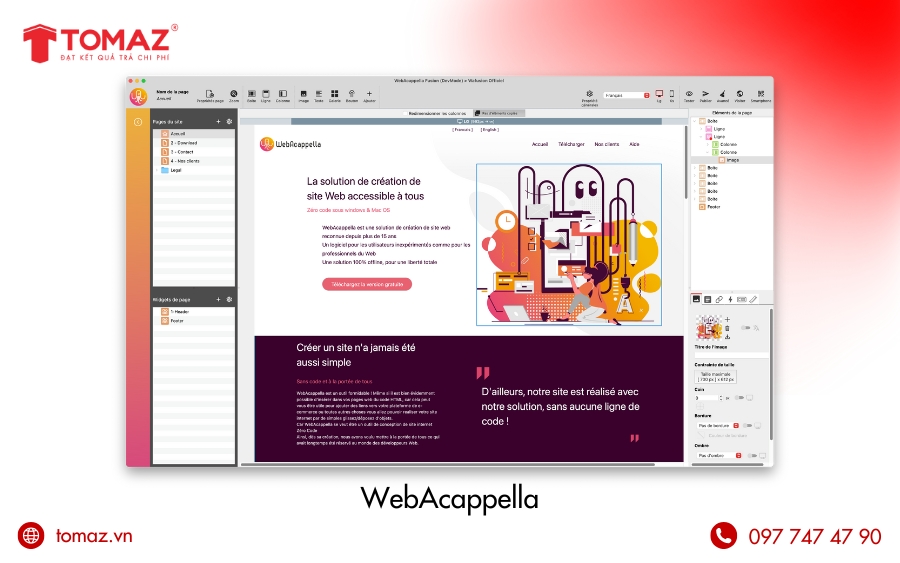 Phần mềm thiết kế web - WebAcappella