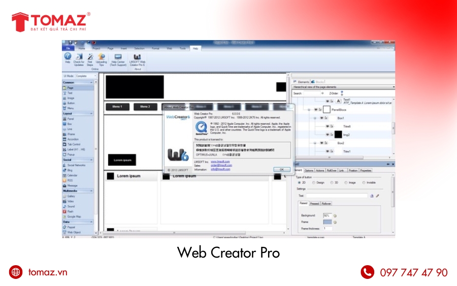 Phần mềm thiết kế web - Web Creator Pro