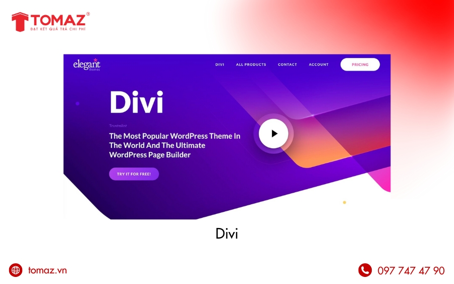 Phần mềm thiết kế web - Divi