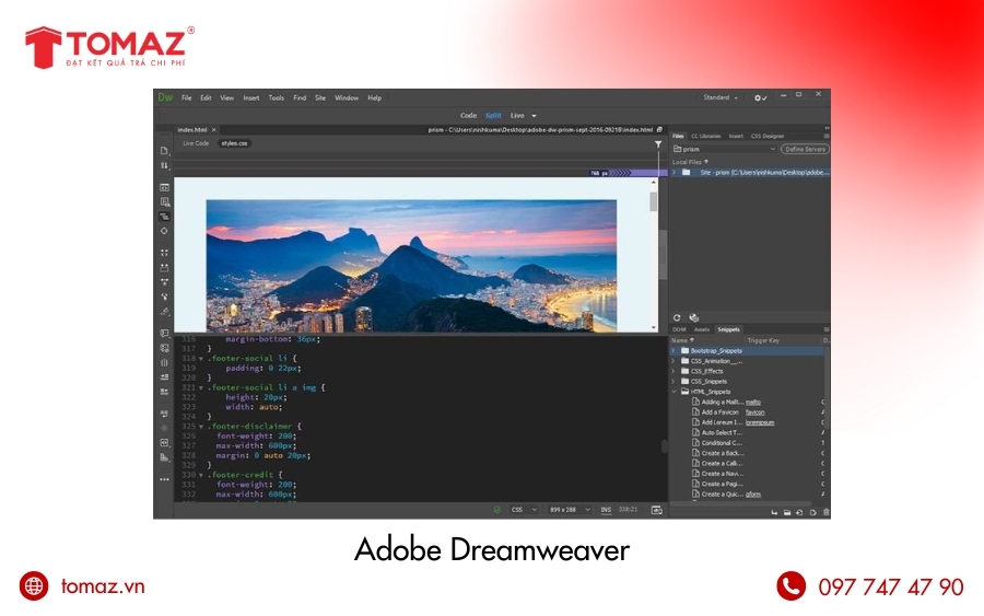 Phần mềm thiết kế web - Adobe Dreamweaver