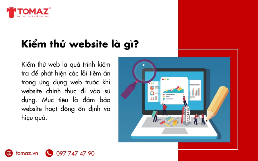 Kiểm thử website là quá trình phát hiện lỗi và đảm bảo website hoạt động ổn định trước khi đi vào hoạt động