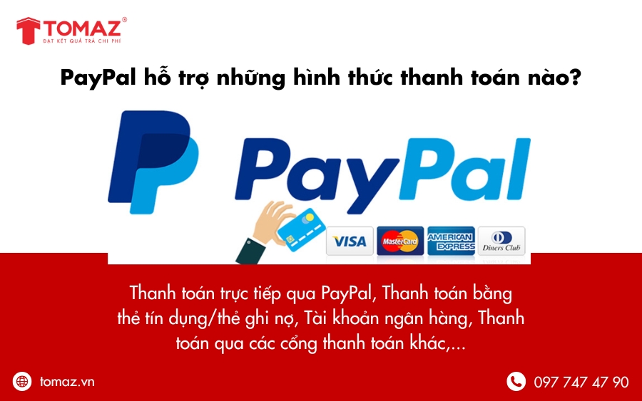 PayPal hỗ trợ nhiều phương thức thanh toán linh hoạt