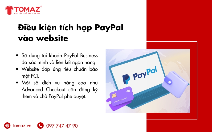 Điều kiện tích hợp thanh toán Paypal vào website