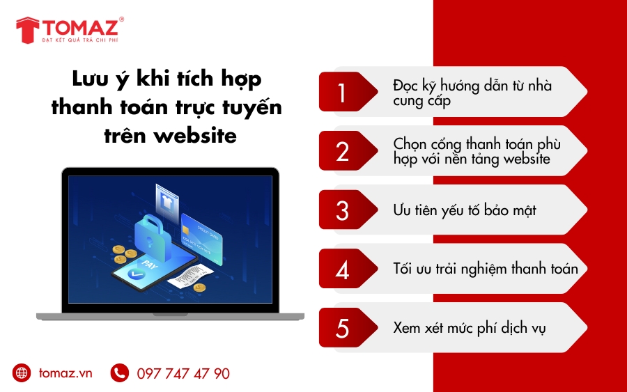 Lưu ý khi tích hợp thanh toán trực tuyến vào website