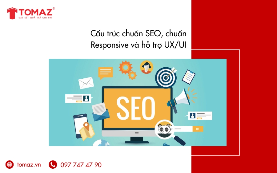 Cấu trúc chuẩn SEO, chuẩn Responsive và hỗ trợ UX/UI