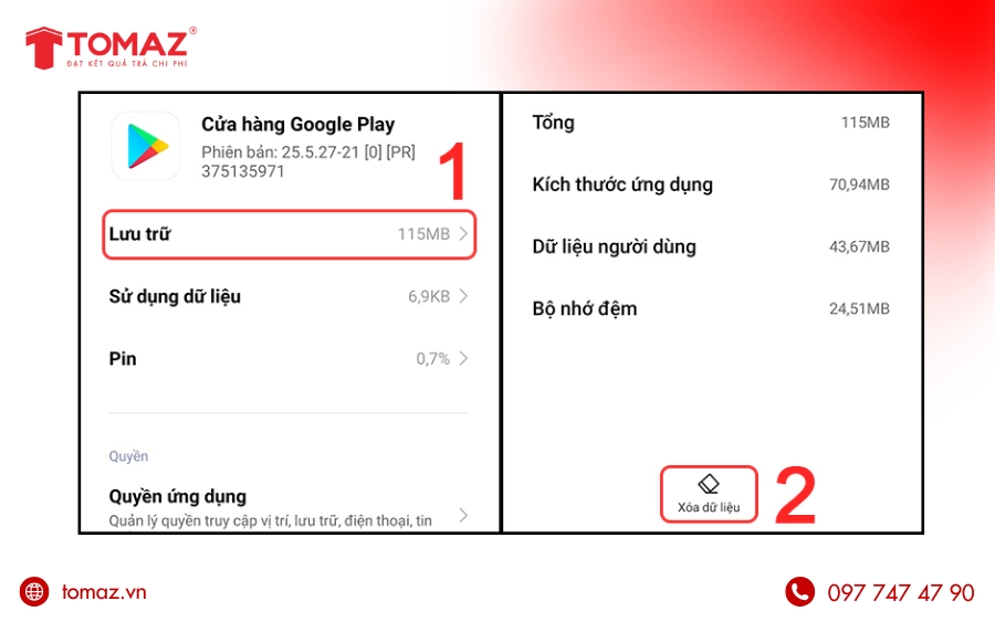 Cách sửa lỗi 403 Forbidden trên điện thoại - Xóa cache và dữ liệu ứng dụng