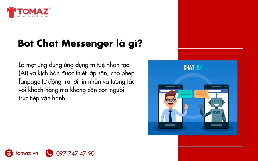 Bot chat Messenger là phần mềm giúp tự động trả lời tin nhắn và tương tác với người dùng trên Facebook Messenger