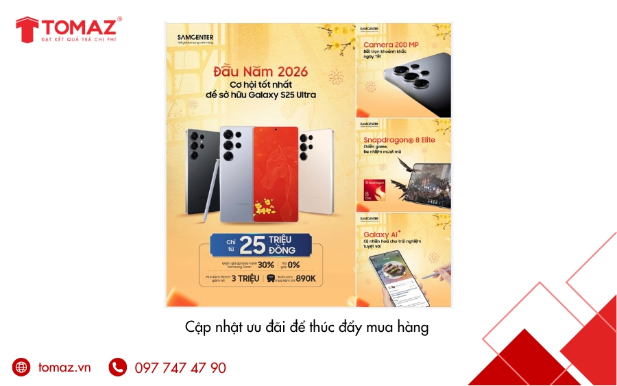 Cách đăng bài bán hàng trên Facebook hiệu quả - Thường xuyên cập nhật chương trình ưu đãi