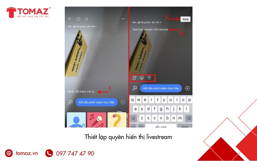 Cách live stream bán hàng trên facebook - Thiết lập quyền hiển thị livestream