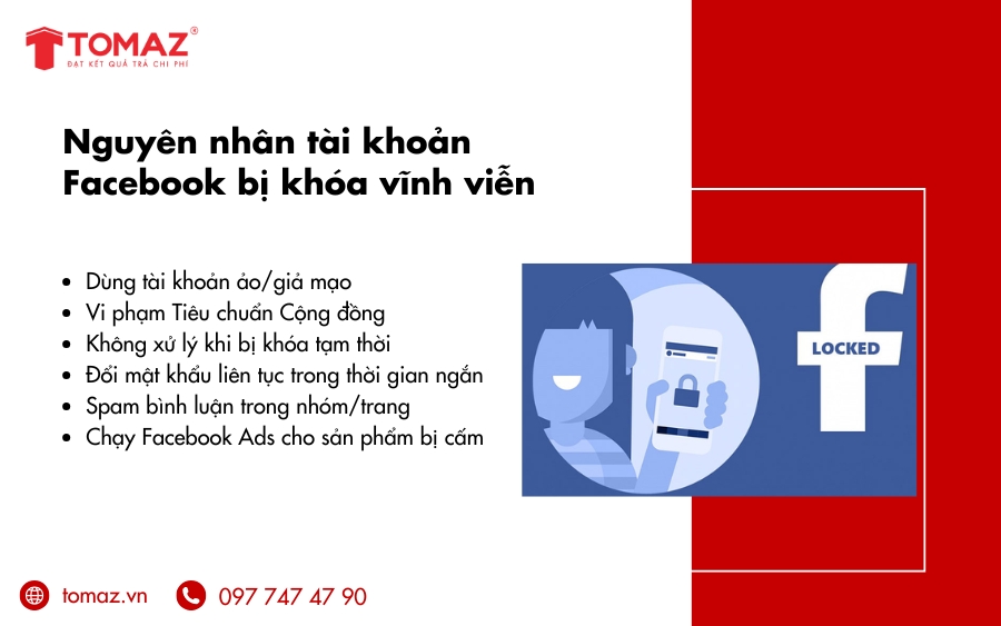 Nguyên nhân dẫn đến tài khoản Facebook bị khóa vĩnh viễn