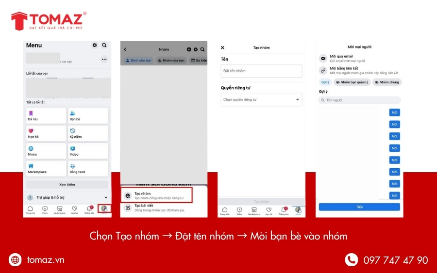 Cách tạo nhóm trên Facebook bằng điện thoại