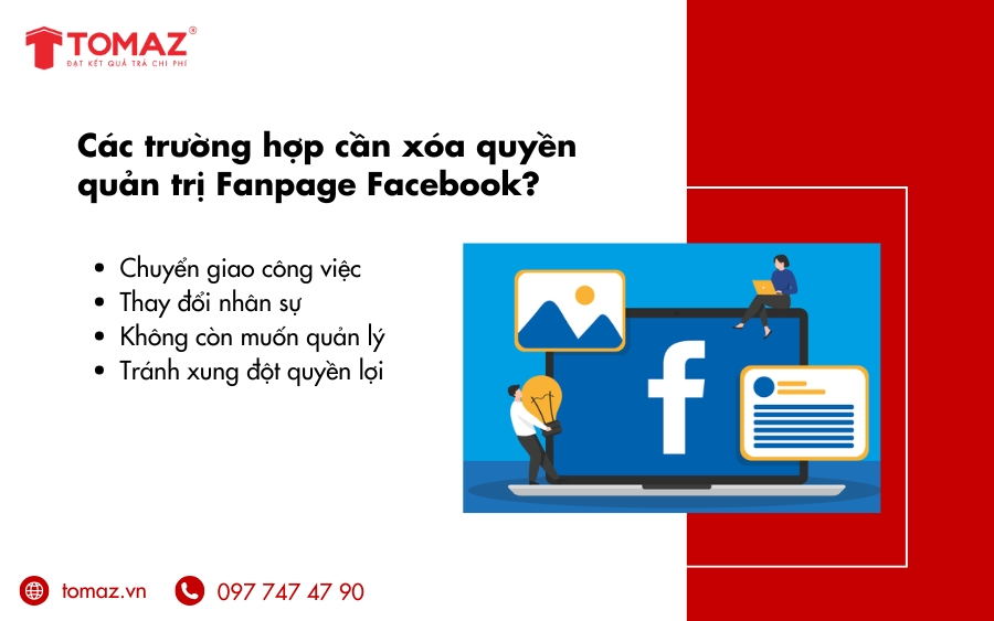 Các trường hợp cần xóa quyền quản trị Fanpage Facebook