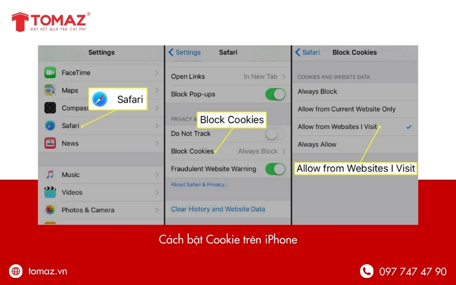 Cách bật Cookie trên iPhone (trình duyệt Chrome)
