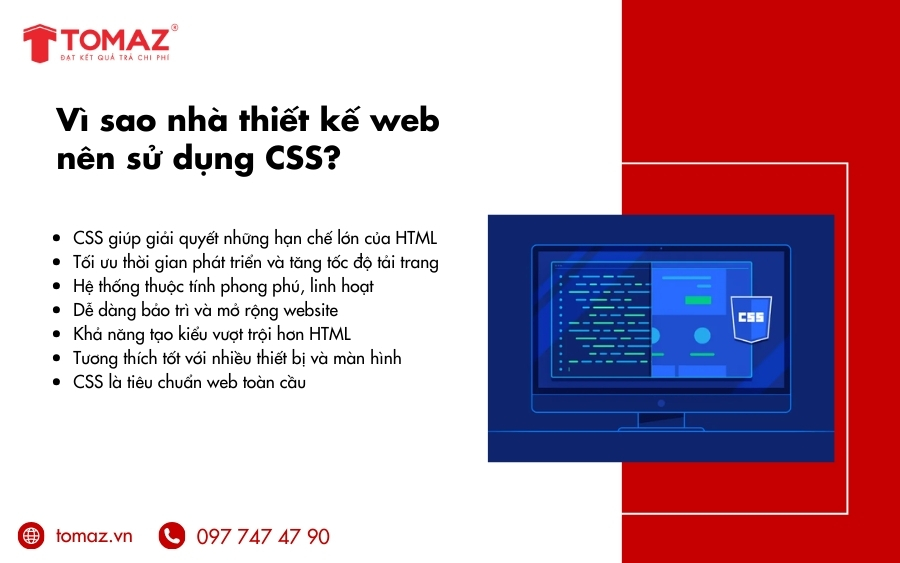 Lý do các nhà thiết kế web nên sử dụng CSS là gì