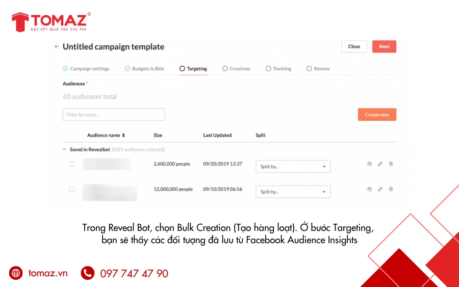 Cách tạo hàng loạt bộ quảng cáo từ đối tượng đã lưu