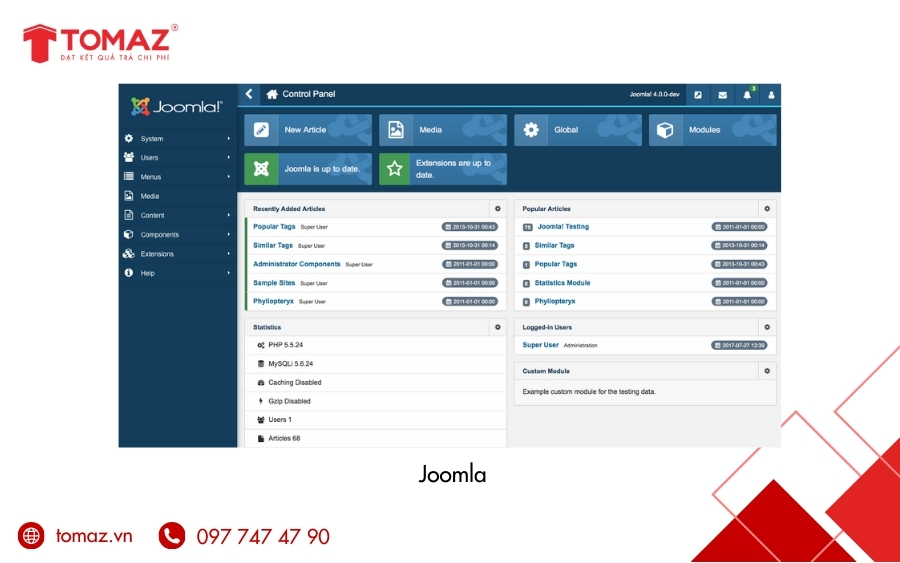 Các nền tảng mã nguồn mở phổ biến trong thiết kế website - Joomla