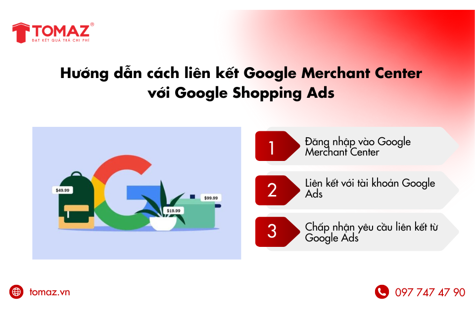 Để chạy quảng cáo Google Shopping hiệu quả, bạn cần liên kết tài khoản Google Merchant Center (GMC) với Google Ads