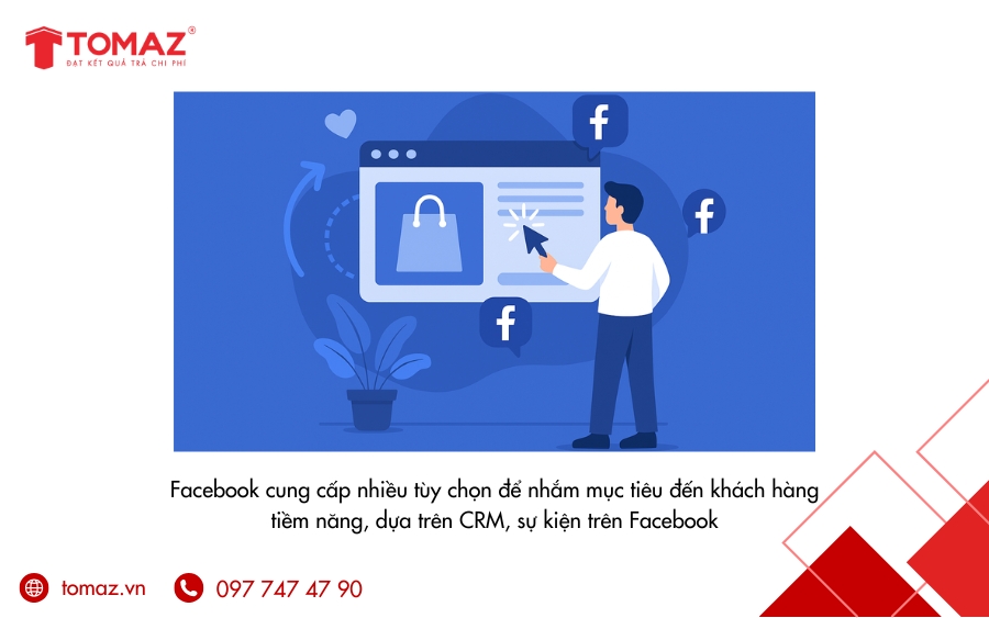 Remarketing Facebook nhắm mục tiêu dựa trên dữ liệu CRM, hành vi người dùng, sự kiện trên Facebook
