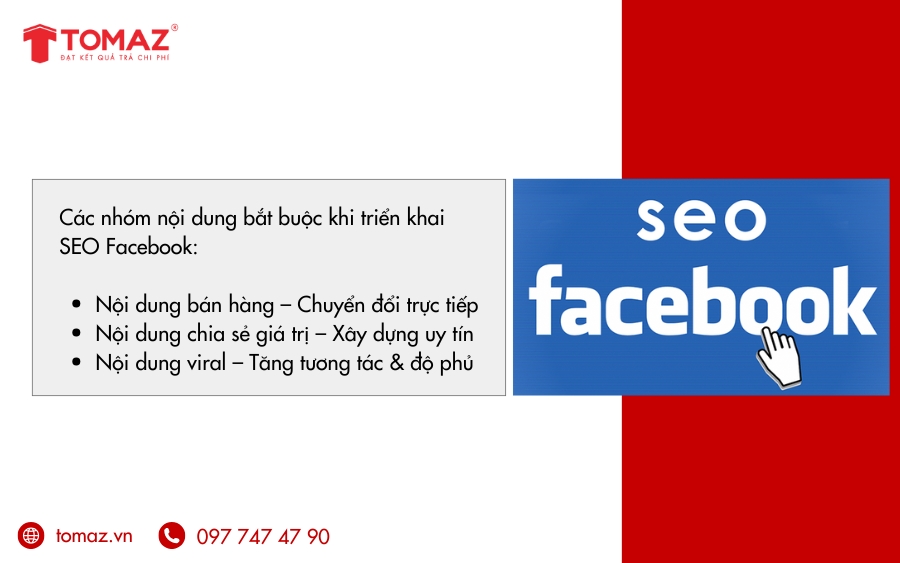 Các nhóm nội dung bắt buộc khi triển khai SEO Facebook