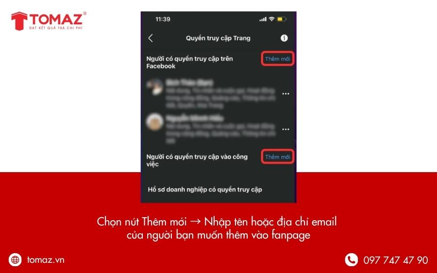 Nhấn “Thêm mới” để cấp quyền