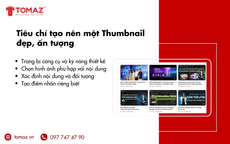  Tiêu chí để tạo ra một Thumbnail là gì