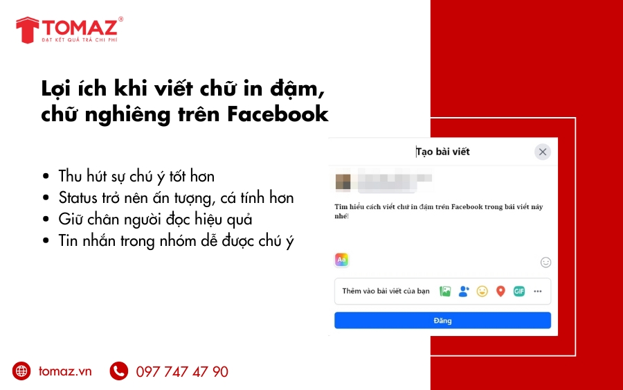 Viết chữ in đậm trên Facebook thu hút sự chú ý tốt hơn và giữ chân người đọc hiệu quả