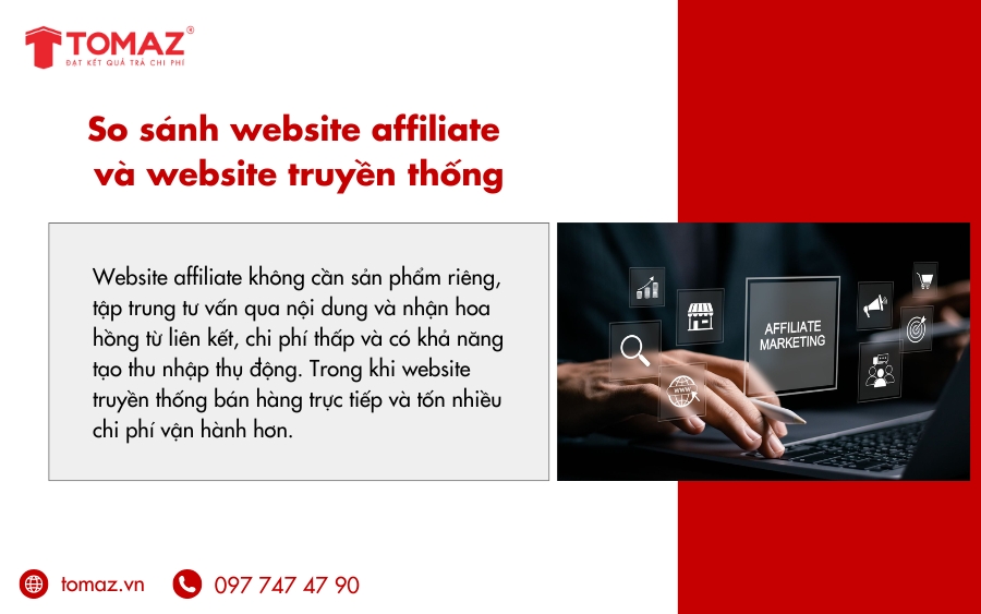 Sự khác biệt giữa website affiliate và website truyền thống