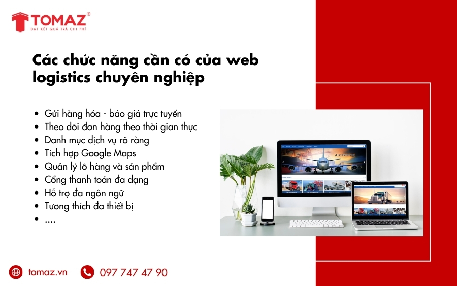 Các chức năng cần có của web logistics chuyên nghiệp, chuẩn chuyển đổi