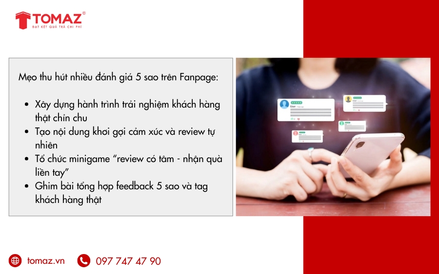 Cách đánh giá Fanpage - Mẹo thu hút nhiều khách hàng đánh giá 5 sao trên Fanpage