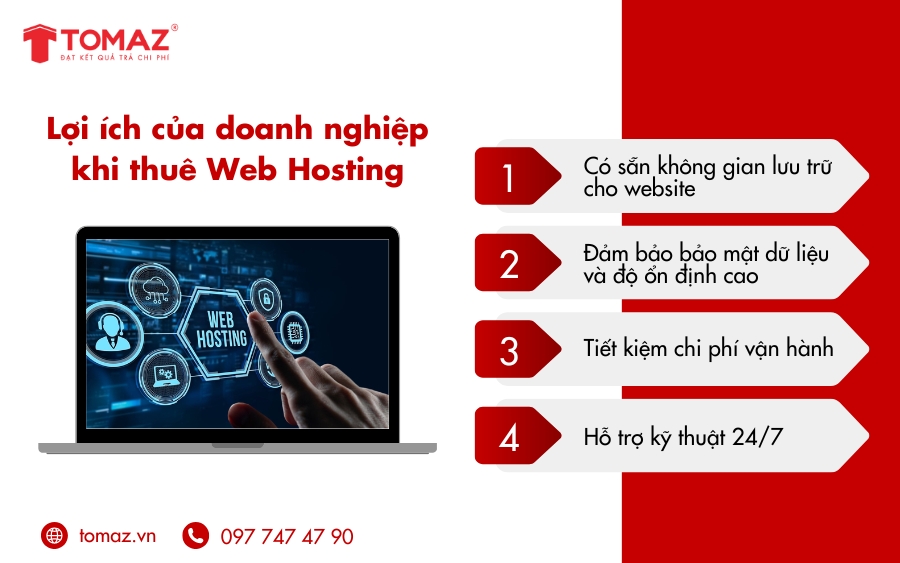 Lợi ích của doanh nghiệp khi thuê dịch vụ web hosting là gì?