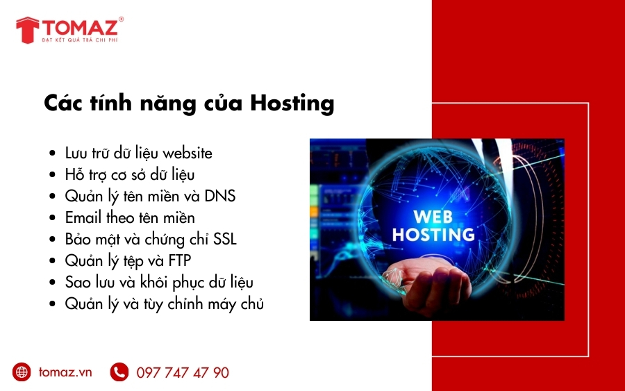 Các tính năng của hosting là gì?
