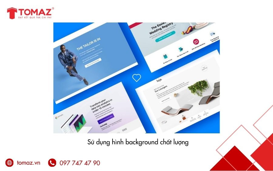 Bí quyết thiết kế Landing Page Facebook Ads tối ưu chuyển đổi - Sử dụng hình ảnh background chất lượng