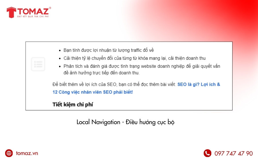 Local Navigation - Điều hướng cục bộ