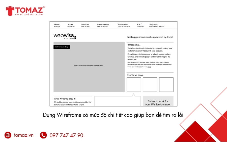 Thiết kế Wireframe có độ chi tiết cao