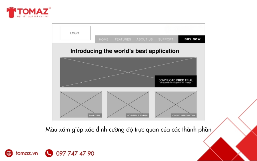 Điều chỉnh Wireframe bằng hệ màu xám