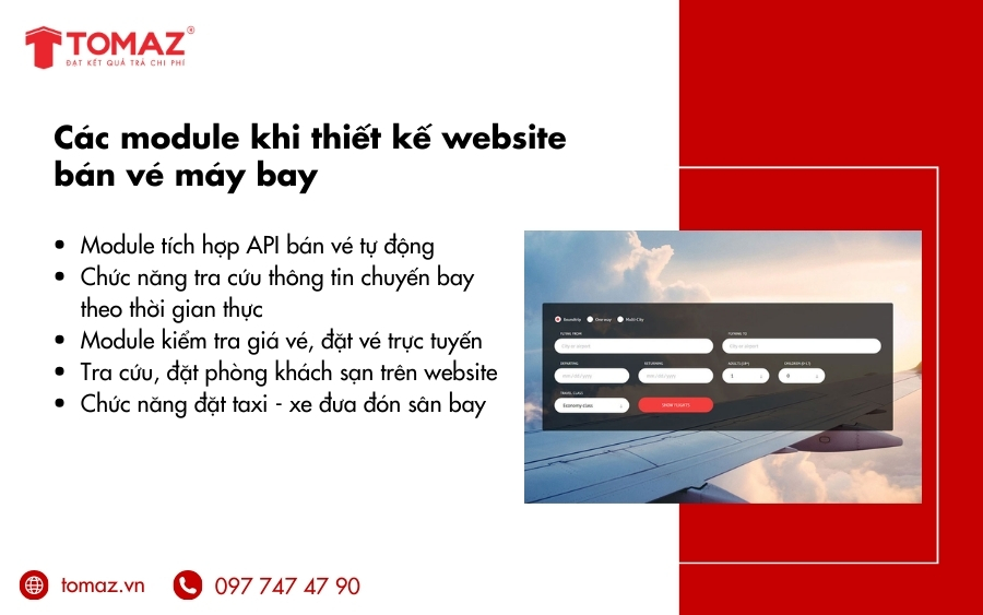 Các module quan trọng khi thiết kế website bán vé máy bay