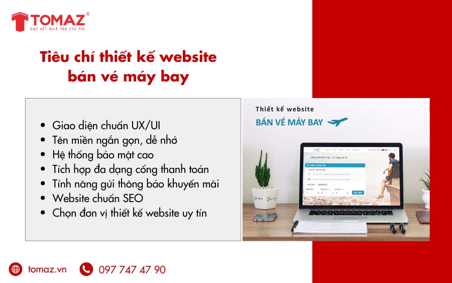 Tiêu chí cần đảm bảo khi thiết kế website bán vé máy bay